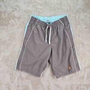 Nike Volley Swim Beach Board Shorts Men's Size M Gray And Blue Trunks Drawstring